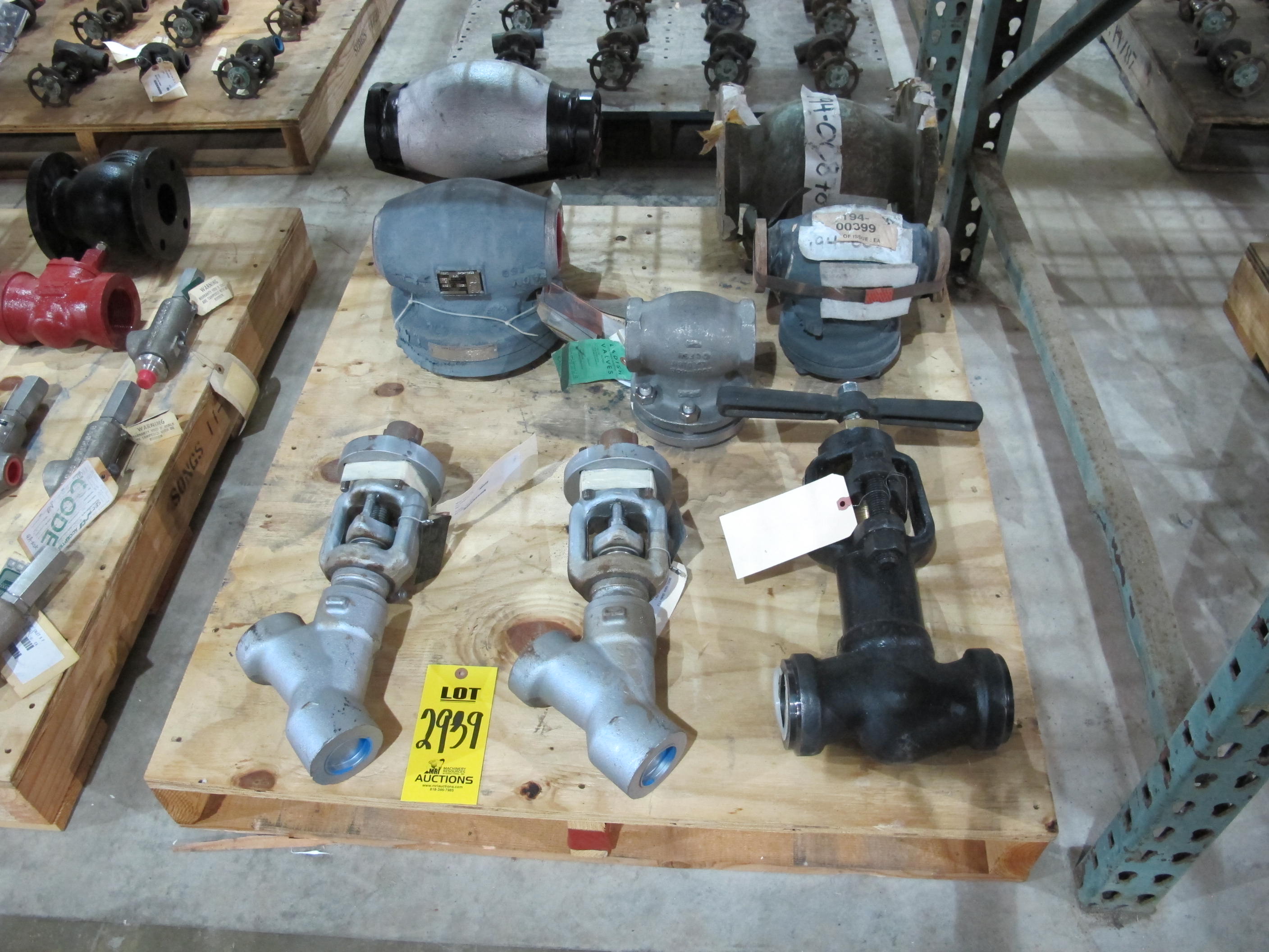 LOT PALLET W/ (8) ASSORTED VALVES (W-51) LOADING & HANDLING FEE $15-
